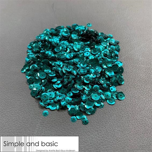 Simple and Basic pailletter/sequins Jade green 4-5-6mm 30g